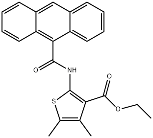 ethyl 2-[(9-anthrylcarbonyl)amino]-4,5-dimethyl-3-thiophenecarboxylate Struktur