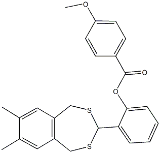 2-(7,8-dimethyl-1,5-dihydro-2,4-benzodithiepin-3-yl)phenyl 4-methoxybenzoate Struktur