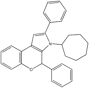 3-cycloheptyl-2,4-diphenyl-3,4-dihydrochromeno[3,4-b]pyrrole Struktur