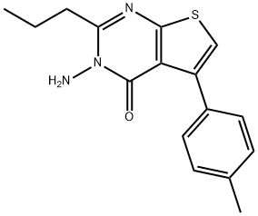 3-amino-5-(4-methylphenyl)-2-propylthieno[2,3-d]pyrimidin-4(3H)-one Struktur