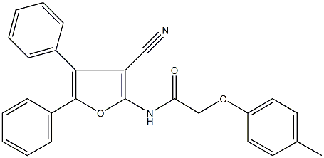 N-(3-cyano-4,5-diphenyl-2-furyl)-2-(4-methylphenoxy)acetamide Struktur