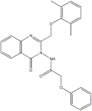 N-(2-[(2,6-dimethylphenoxy)methyl]-4-oxo-3(4H)-quinazolinyl)-2-phenoxyacetamide Struktur