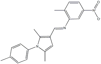 3-[({5-nitro-2-methylphenyl}imino)methyl]-2,5-dimethyl-1-(4-methylphenyl)-1H-pyrrole Struktur