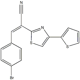 3-(4-bromophenyl)-2-[4-(2-thienyl)-1,3-thiazol-2-yl]acrylonitrile Struktur