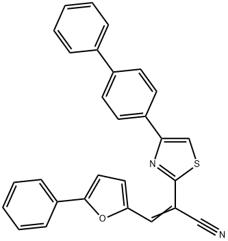 2-(4-[1,1'-biphenyl]-4-yl-1,3-thiazol-2-yl)-3-(5-phenyl-2-furyl)acrylonitrile Struktur