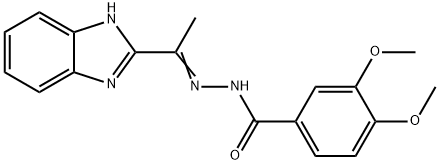 N'-[1-(1H-benzimidazol-2-yl)ethylidene]-3,4-dimethoxybenzohydrazide Struktur