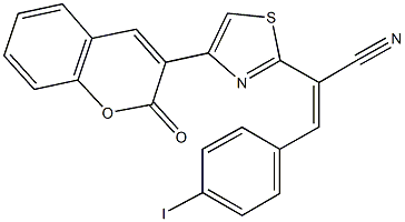 3-(4-iodophenyl)-2-[4-(2-oxo-2H-chromen-3-yl)-1,3-thiazol-2-yl]acrylonitrile Struktur