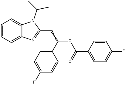 1-(4-fluorophenyl)-2-(1-isopropyl-1H-benzimidazol-2-yl)vinyl 4-fluorobenzoate Struktur