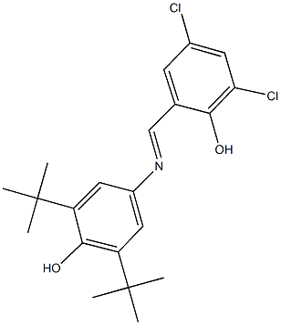 2,6-ditert-butyl-4-[(3,5-dichloro-2-hydroxybenzylidene)amino]phenol Struktur