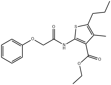 ethyl 4-methyl-2-[(phenoxyacetyl)amino]-5-propyl-3-thiophenecarboxylate Struktur