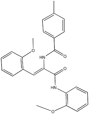 N-[1-[(2-methoxyanilino)carbonyl]-2-(2-methoxyphenyl)vinyl]-4-methylbenzamide Struktur