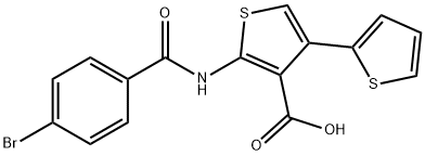 2-[(4-bromobenzoyl)amino]-2',4-bithiophene-3-carboxylic acid Struktur