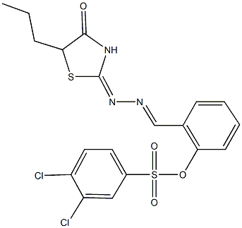 2-[2-(4-oxo-5-propyl-1,3-thiazolidin-2-ylidene)carbohydrazonoyl]phenyl 3,4-dichlorobenzenesulfonate Struktur