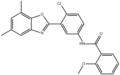 N-[4-chloro-3-(5,7-dimethyl-1,3-benzoxazol-2-yl)phenyl]-2-methoxybenzamide Struktur