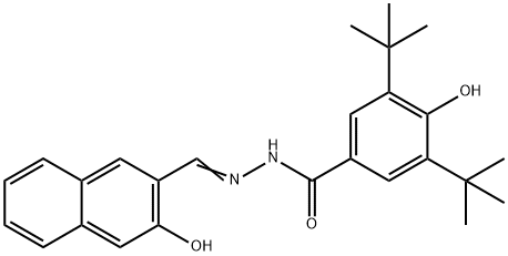 3,5-ditert-butyl-4-hydroxy-N'-[(3-hydroxy-2-naphthyl)methylene]benzohydrazide Struktur