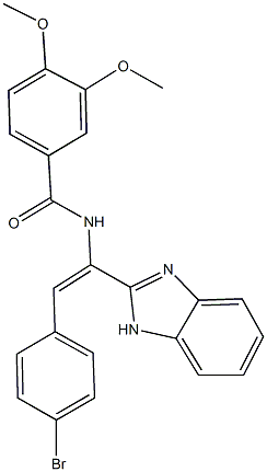 N-[1-(1H-benzimidazol-2-yl)-2-(4-bromophenyl)vinyl]-3,4-dimethoxybenzamide Struktur