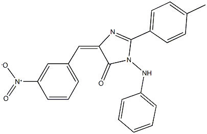 3-anilino-5-{3-nitrobenzylidene}-2-(4-methylphenyl)-3,5-dihydro-4H-imidazol-4-one Struktur