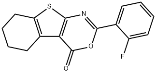 2-(2-fluorophenyl)-5,6,7,8-tetrahydro-4H-[1]benzothieno[2,3-d][1,3]oxazin-4-one Struktur