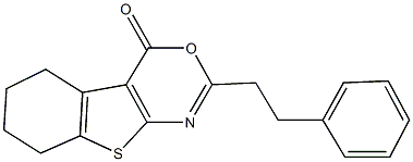 2-(2-phenylethyl)-5,6,7,8-tetrahydro-4H-[1]benzothieno[2,3-d][1,3]oxazin-4-one Struktur