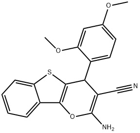 2-amino-4-(2,4-dimethoxyphenyl)-4H-[1]benzothieno[3,2-b]pyran-3-carbonitrile Struktur