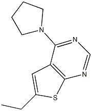 6-ethyl-4-(1-pyrrolidinyl)thieno[2,3-d]pyrimidine Struktur