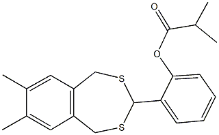 2-(7,8-dimethyl-1,5-dihydro-2,4-benzodithiepin-3-yl)phenyl 2-methylpropanoate Struktur