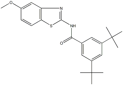 3,5-ditert-butyl-N-(5-methoxy-1,3-benzothiazol-2-yl)benzamide Struktur