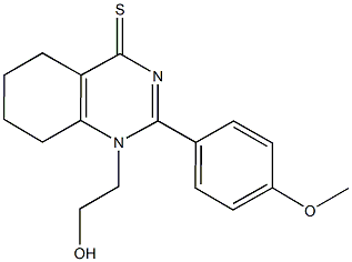 1-(2-hydroxyethyl)-2-(4-methoxyphenyl)-5,6,7,8-tetrahydro-4(1H)-quinazolinethione Struktur