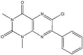 6-chloro-1,3-dimethyl-7-phenyl-2,4(1H,3H)-pteridinedione Struktur