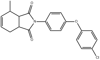 2-[4-(4-chlorophenoxy)phenyl]-4-methyl-3a,4,7,7a-tetrahydro-1H-isoindole-1,3(2H)-dione Struktur