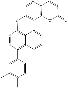 7-{[4-(3,4-dimethylphenyl)-1-phthalazinyl]oxy}-2H-chromen-2-one Struktur