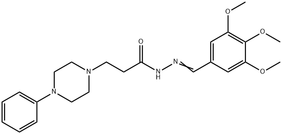 3-(4-phenyl-1-piperazinyl)-N'-(3,4,5-trimethoxybenzylidene)propanohydrazide Struktur