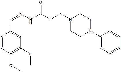 N'-(3,4-dimethoxybenzylidene)-3-(4-phenyl-1-piperazinyl)propanohydrazide Struktur