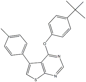 4-tert-butylphenyl 5-(4-methylphenyl)thieno[2,3-d]pyrimidin-4-yl ether Struktur