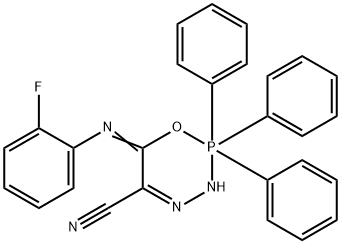 6-[(2-fluorophenyl)imino]-2,2,2-triphenyl-3,6-dihydro-2H-1,3,4,2lambda~5~-oxadiazaphosphinine-5-carbonitrile Struktur