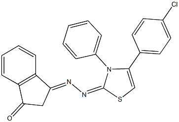 4-(4-chlorophenyl)-3-phenyl-1,3-thiazol-2(3H)-one (3-oxo-2,3-dihydro-1H-inden-1-ylidene)hydrazone Struktur