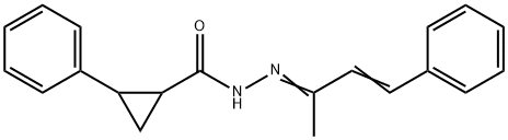 N'-(1-methyl-3-phenyl-2-propenylidene)-2-phenylcyclopropanecarbohydrazide Struktur