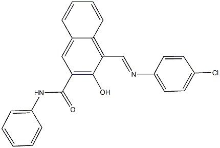 4-{[(4-chlorophenyl)imino]methyl}-3-hydroxy-N-phenyl-2-naphthamide Struktur