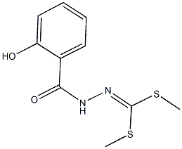 dimethyl 2-hydroxybenzoyldithiohydrazonocarbonate Struktur