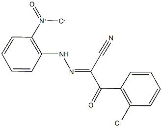 3-(2-chlorophenyl)-2-({2-nitrophenyl}hydrazono)-3-oxopropanenitrile Struktur