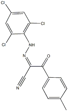 3-(4-methylphenyl)-3-oxo-2-[(2,4,6-trichlorophenyl)hydrazono]propanenitrile Struktur