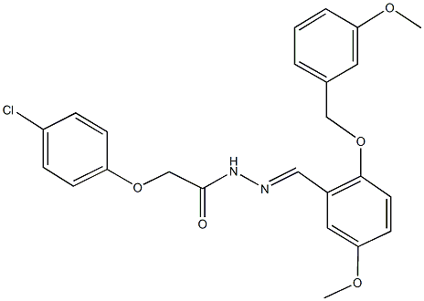 2-(4-chlorophenoxy)-N'-{5-methoxy-2-[(3-methoxybenzyl)oxy]benzylidene}acetohydrazide Struktur