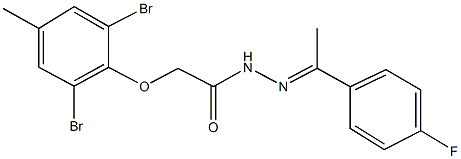 2-(2,6-dibromo-4-methylphenoxy)-N'-[1-(4-fluorophenyl)ethylidene]acetohydrazide Struktur