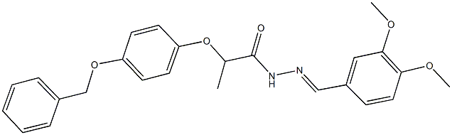 2-[4-(benzyloxy)phenoxy]-N'-(3,4-dimethoxybenzylidene)propanohydrazide Struktur