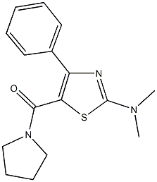 N,N-dimethyl-4-phenyl-5-(1-pyrrolidinylcarbonyl)-1,3-thiazol-2-amine Struktur