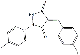 4-(4-fluorobenzylidene)-1-(4-methylphenyl)-3,5-pyrazolidinedione Struktur