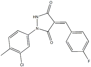 1-(3-chloro-4-methylphenyl)-4-(4-fluorobenzylidene)-3,5-pyrazolidinedione Struktur