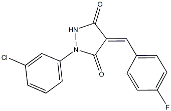 1-(3-chlorophenyl)-4-(4-fluorobenzylidene)-3,5-pyrazolidinedione Struktur