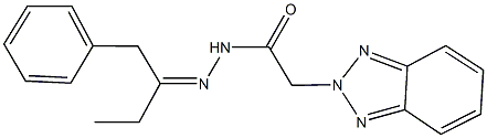 2-(2H-1,2,3-benzotriazol-2-yl)-N'-(1-benzylpropylidene)acetohydrazide Struktur