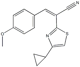 2-(4-cyclopropyl-1,3-thiazol-2-yl)-3-(4-methoxyphenyl)acrylonitrile Struktur